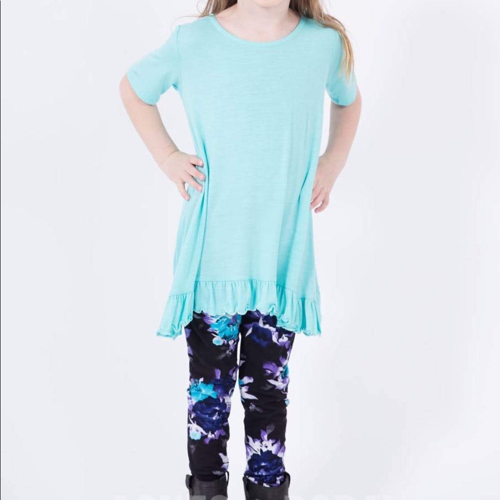 Agnes & Dora Kid Ruffle Soft Tunic Mint XXS 1-2